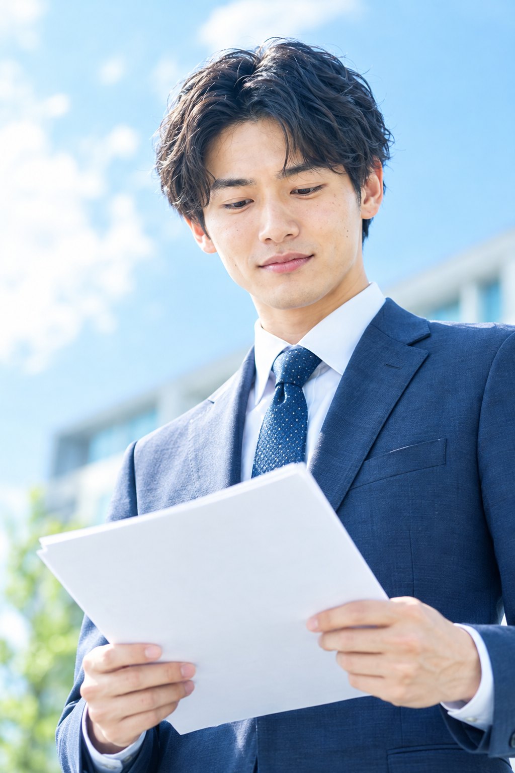 書類を持つスーツの男性（イメージ）